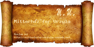 Mitterhöfer Urzula névjegykártya